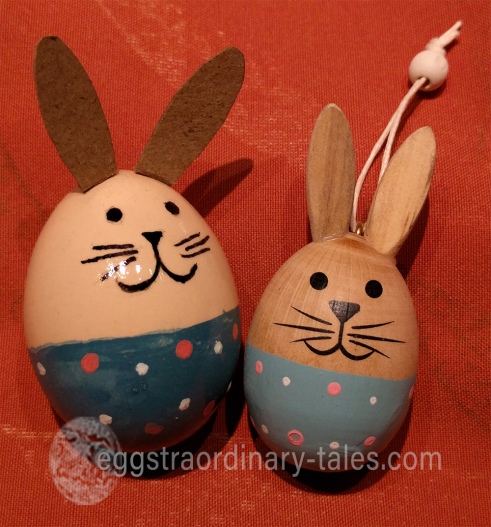 wooden bunny and bunny egg